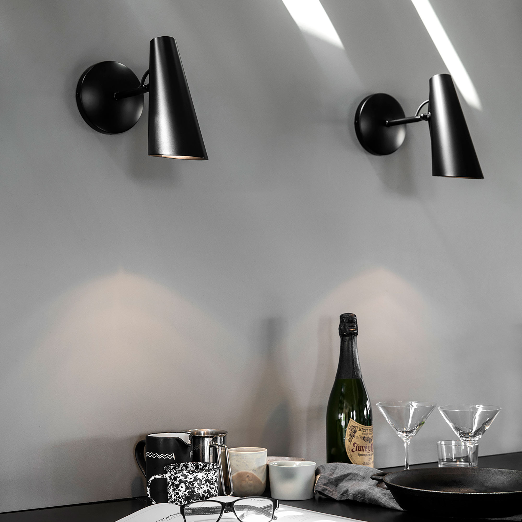 Birdy Vegglampe Kort design Birger Dahl