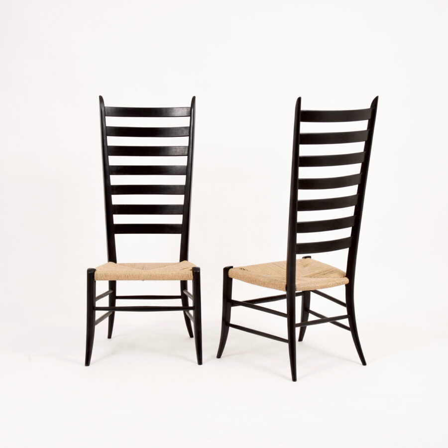 A pair of Italian high back chairs