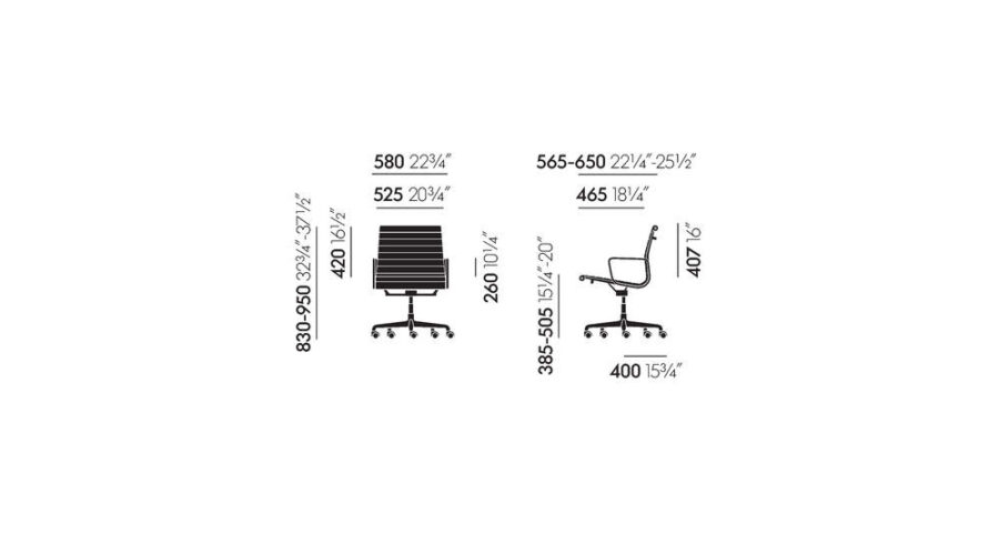Eames Aluminium Chair EA 117 fra Vitra