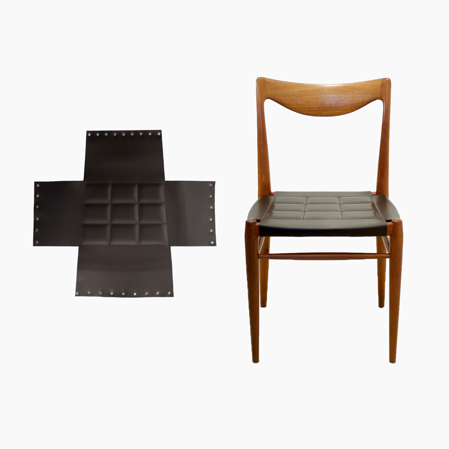 Leather seat replacement for Bambi Chair 61 1