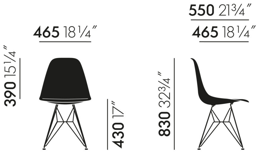 Eames Fiberglass Side Chair DSR by Vitra in stock 40% discount!