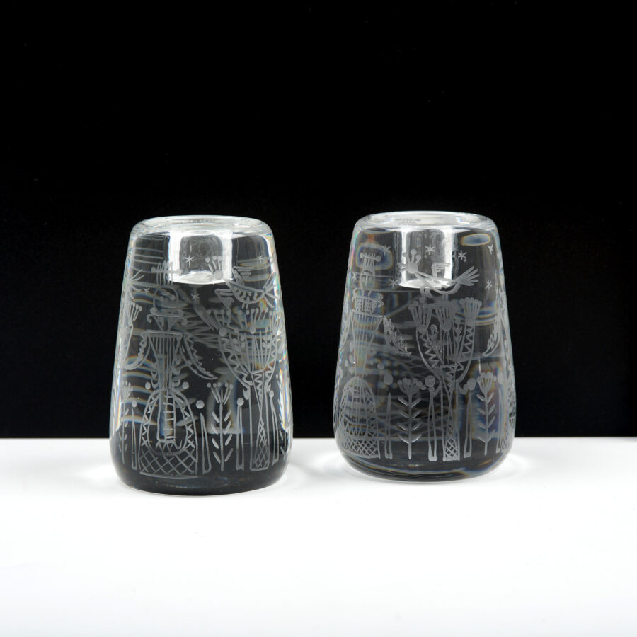 Sjeldne krystall lysestaker design Arne Lindaas