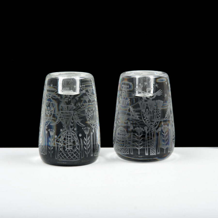 Sjeldne krystall lysestaker design Arne Lindaas