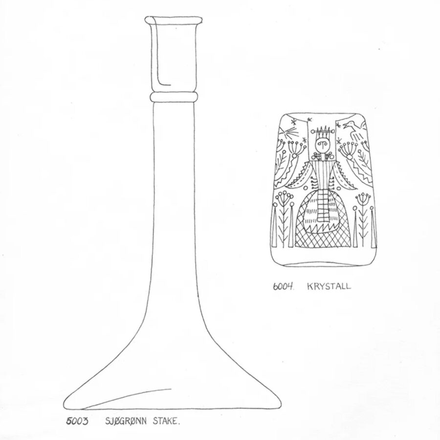Sjeldne krystall lysestaker design Arne Lindaas