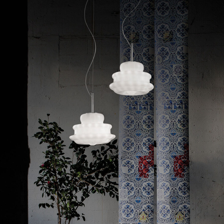 Novecento glass pendellampe fra Vistosi Murano