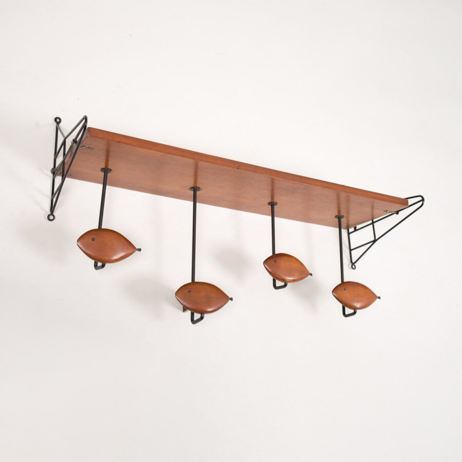 A rare Italian coat rack in teak