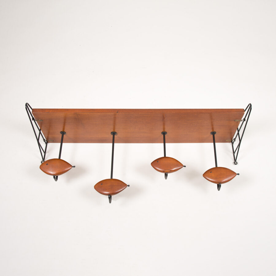 A rare Italian coat rack in teak
