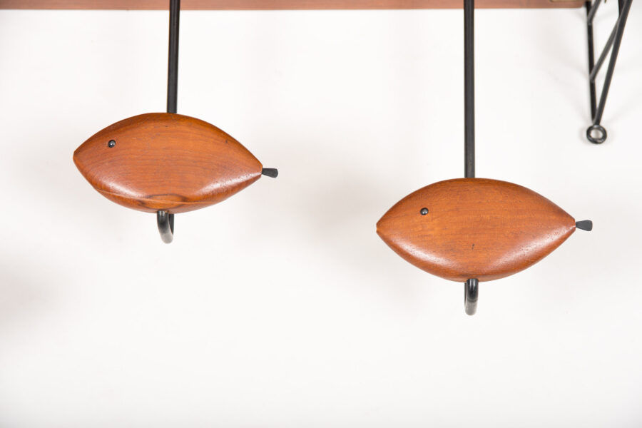 A rare Italian coat rack in teak