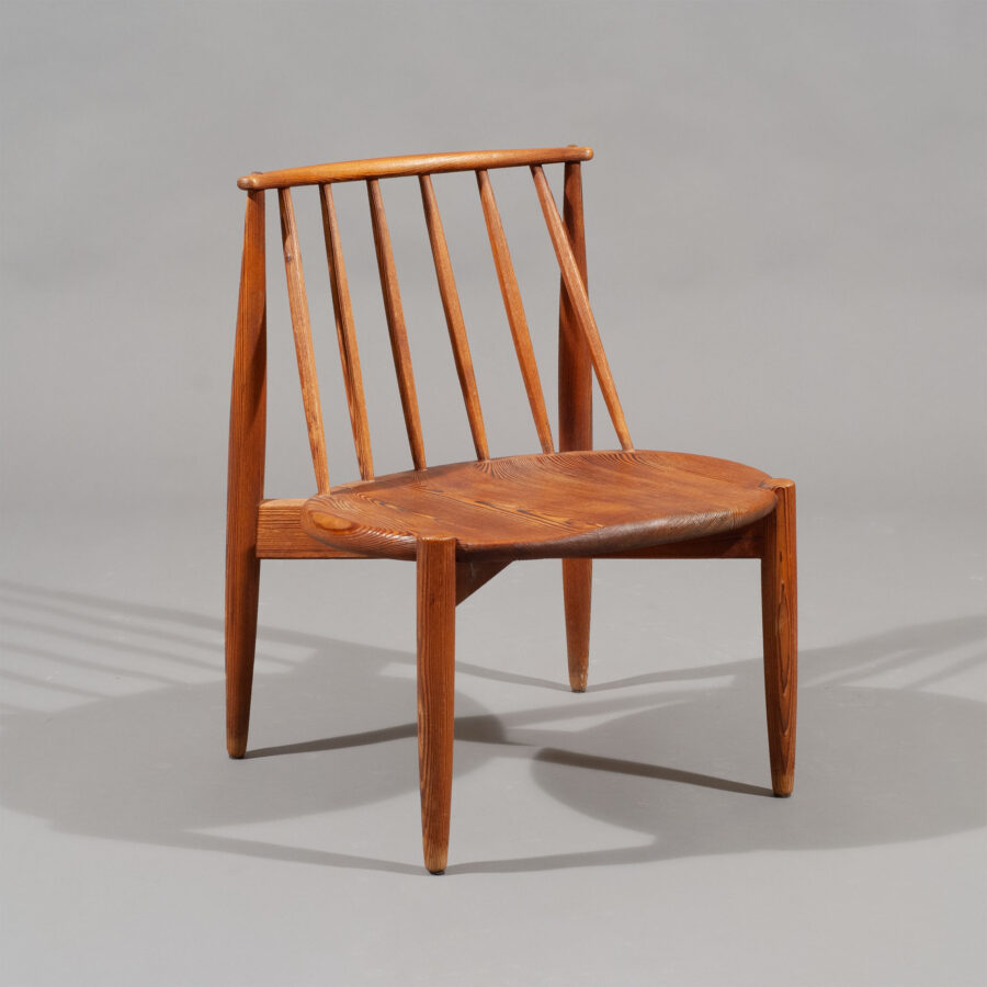 Rare Tompetei fireplace chair by Bendt Winge