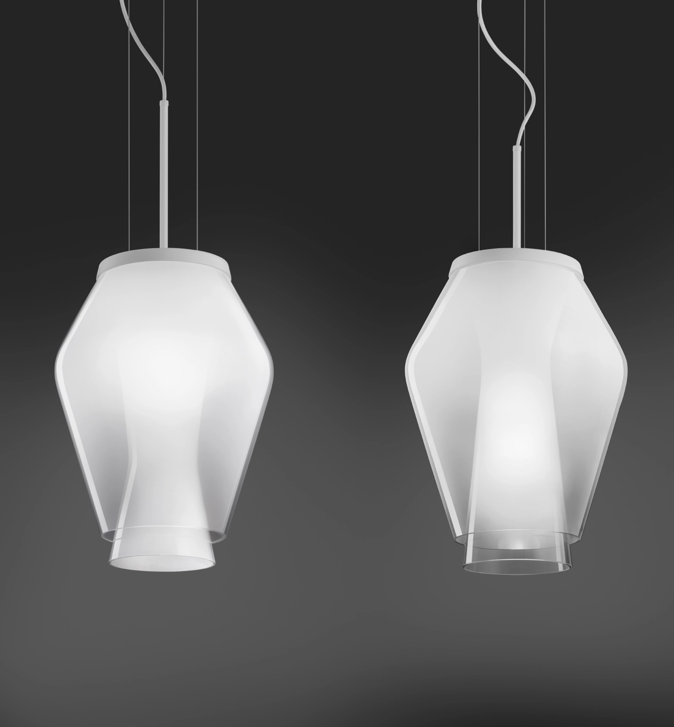 Anisette glass suspension by Vistosi Murano