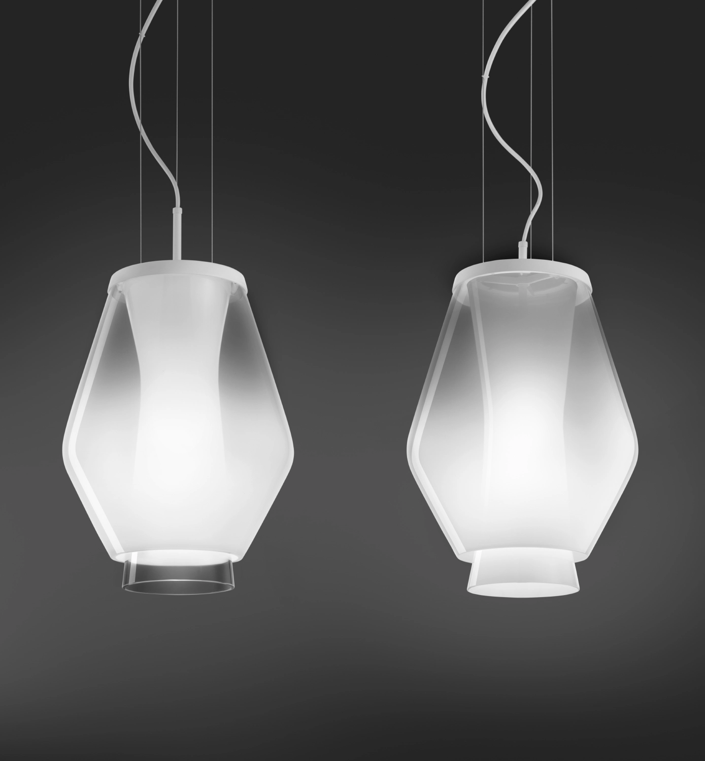 Anisette glass suspension by Vistosi Murano